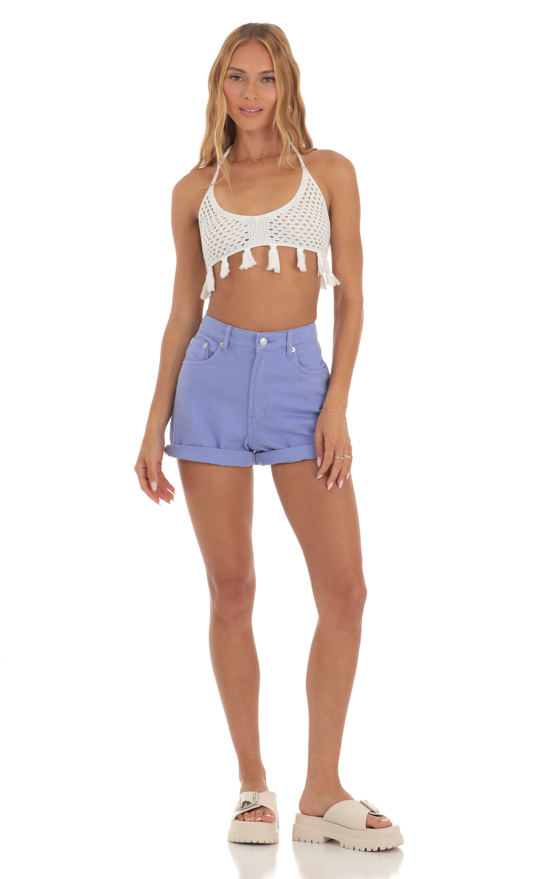 Morongo Crochet Top in White