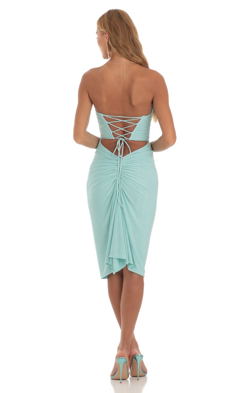 Turquoise strapless dress sale