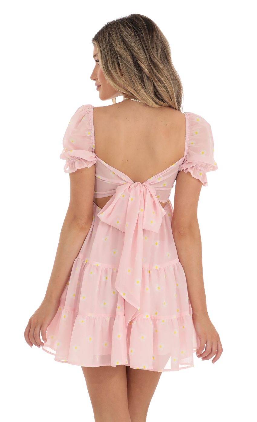 Picture Gloria Fit and Flare Dress in Floral Pink. Source: https://media.lucyinthesky.com/data/May23/850xAUTO/1d3ef6e0-80ac-42f2-9369-7a593d543b92.jpg