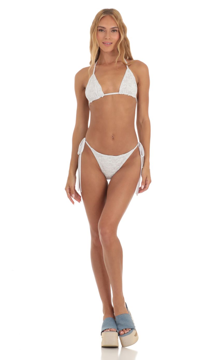 Picture Mykonos Sequin Lace Bikini Set in White. Source: https://media.lucyinthesky.com/data/May23/850xAUTO/28dea0e9-275c-43e1-b3d7-8054dce755a8.jpg