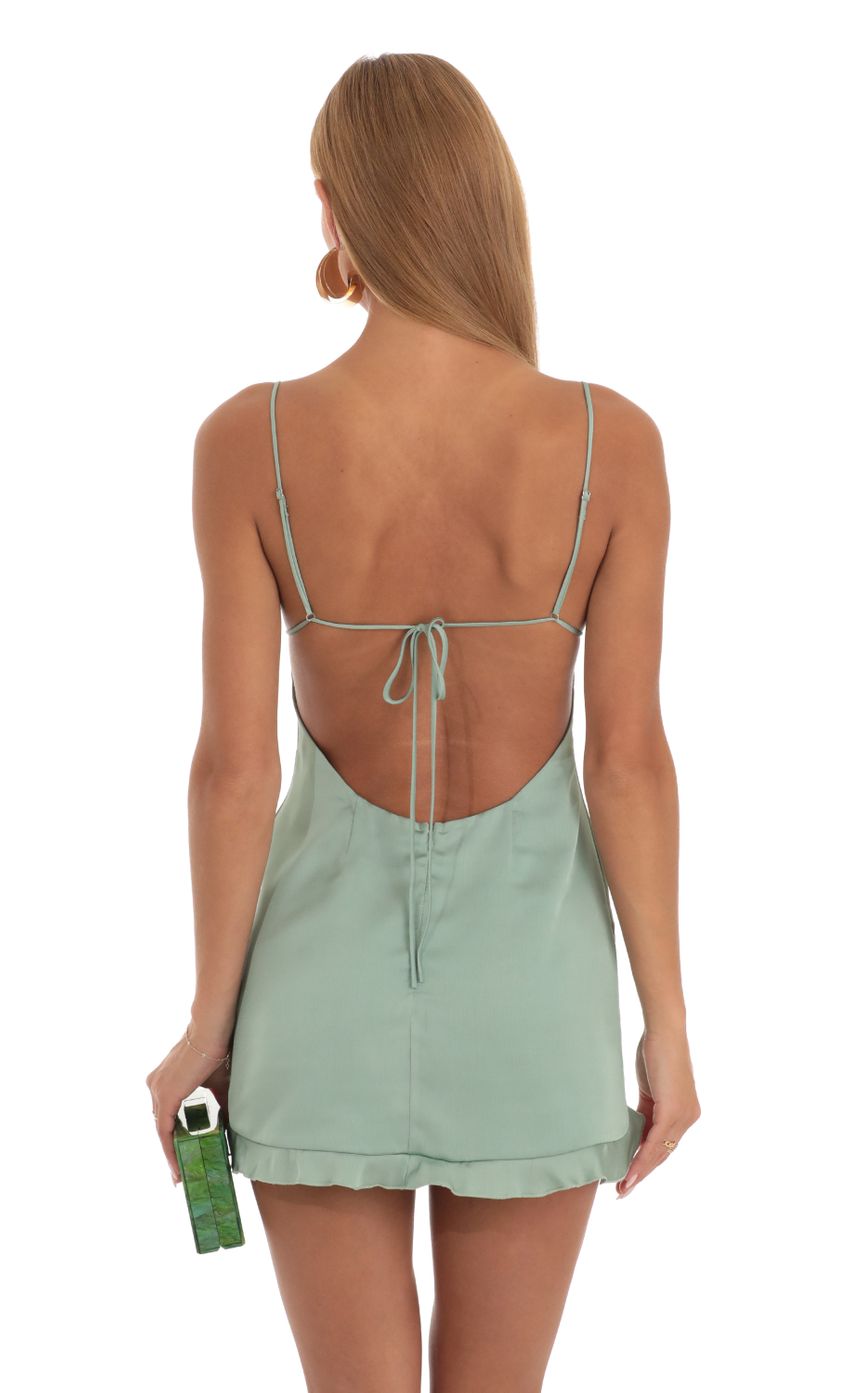 Picture Reverie Crepe Satin Dress in Sage. Source: https://media.lucyinthesky.com/data/May23/850xAUTO/58ebfa5d-6388-4b4a-94c0-a85b01f8ed26.jpg