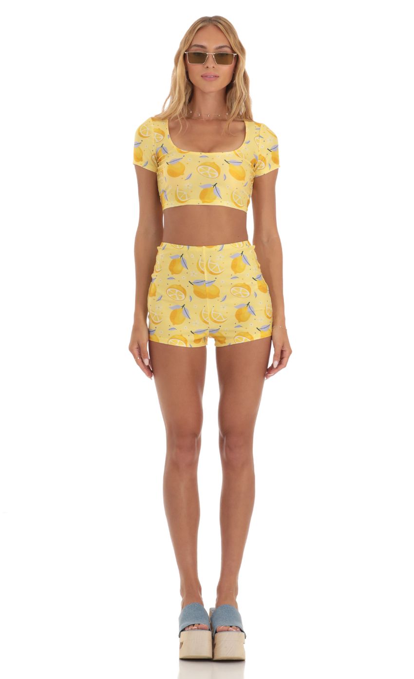 Picture Zell Lemon Two Piece Short Set in Yellow. Source: https://media.lucyinthesky.com/data/May23/850xAUTO/5d586883-6b0d-42d5-b161-c0ae749a0d64.jpg