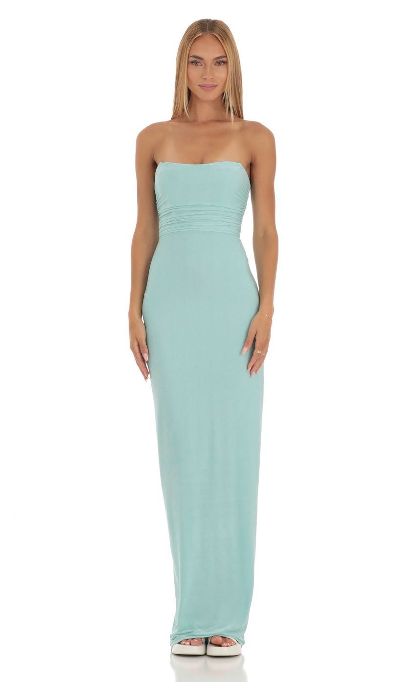 Picture Macey Corset Strapless Dress in Mint Blue. Source: https://media.lucyinthesky.com/data/May23/850xAUTO/74411342-8dd6-4808-a4d9-3175dd862f9e.jpg
