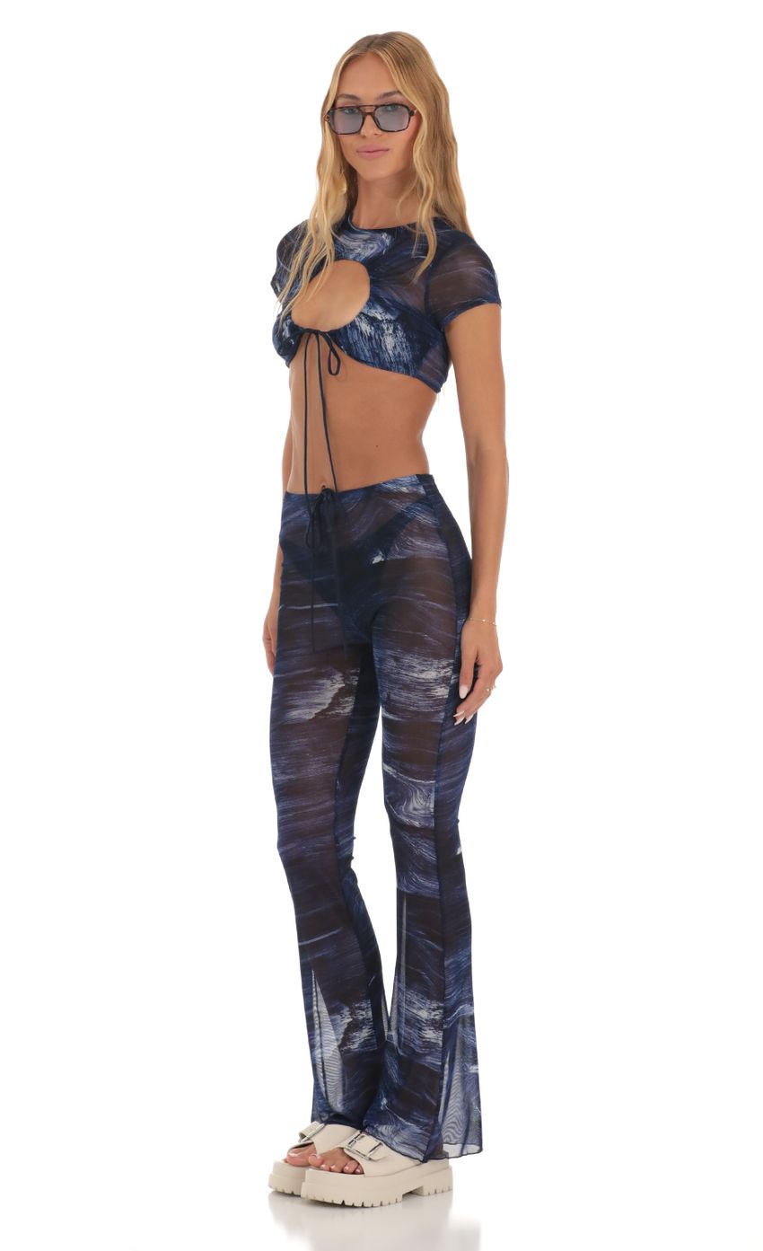 Picture Maybelline Mesh Two Piece Pant Set in Navy Swirl. Source: https://media.lucyinthesky.com/data/May23/850xAUTO/8252bd00-4d3f-4081-899b-95d29f6ee8a6.jpg