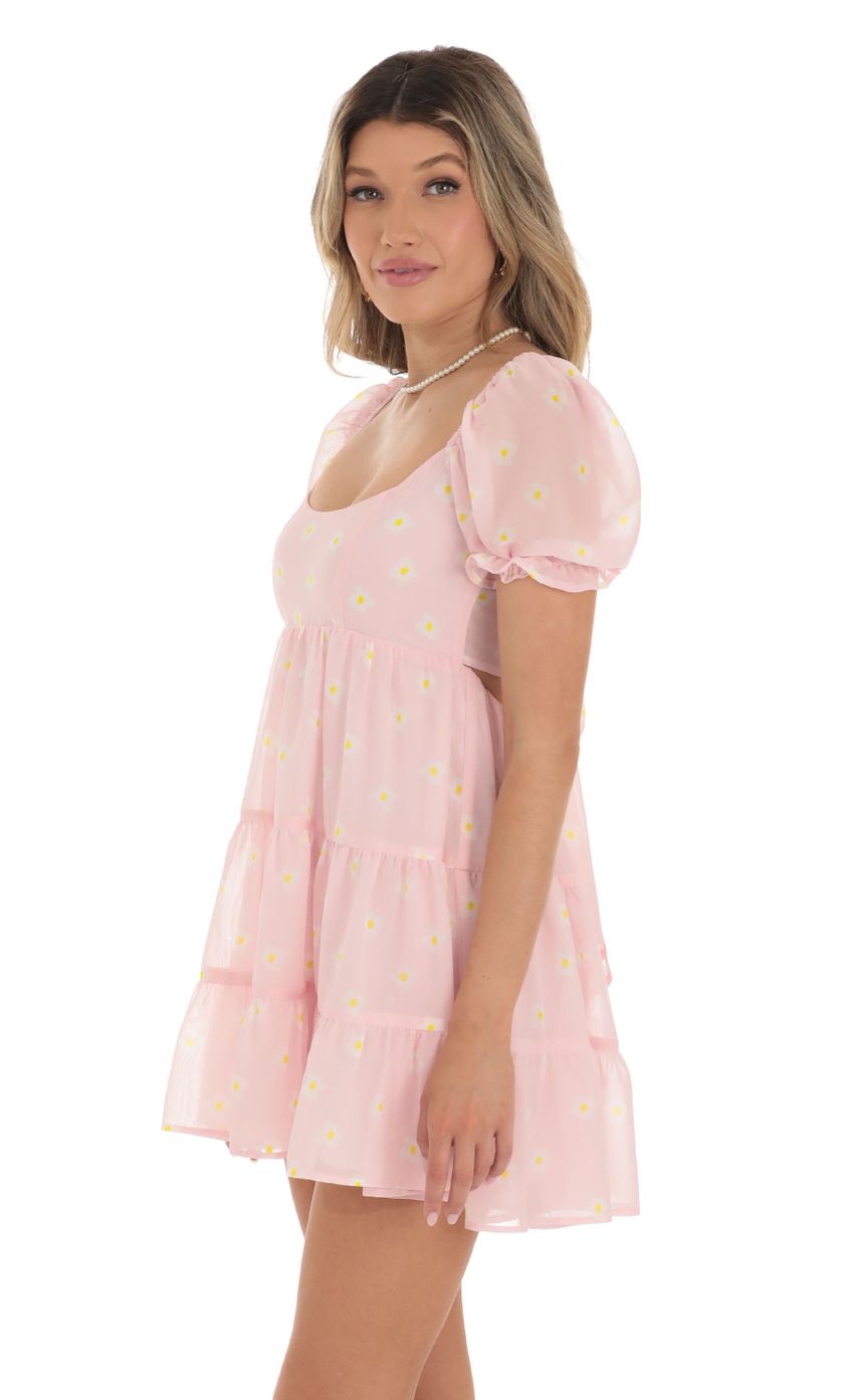 Picture Gloria Fit and Flare Dress in Floral Pink. Source: https://media.lucyinthesky.com/data/May23/850xAUTO/944d1891-1ddc-4110-a592-a4bad49a80a8.jpg
