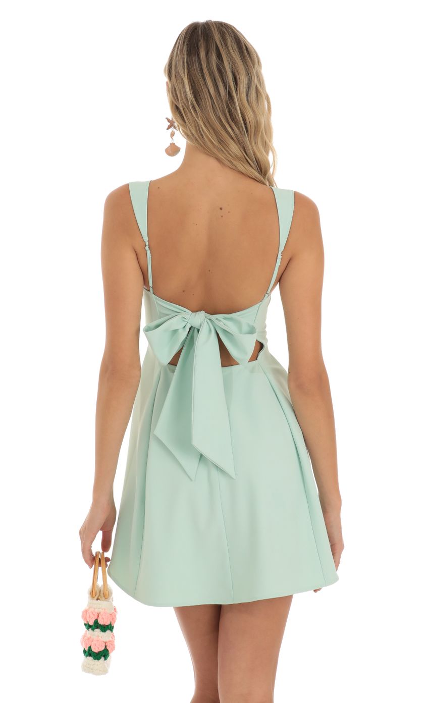 Picture Foxie Fit and Flare Dress in Mint Green. Source: https://media.lucyinthesky.com/data/May23/850xAUTO/eb1753ff-c9a2-45f9-ac91-84142e936130.jpg