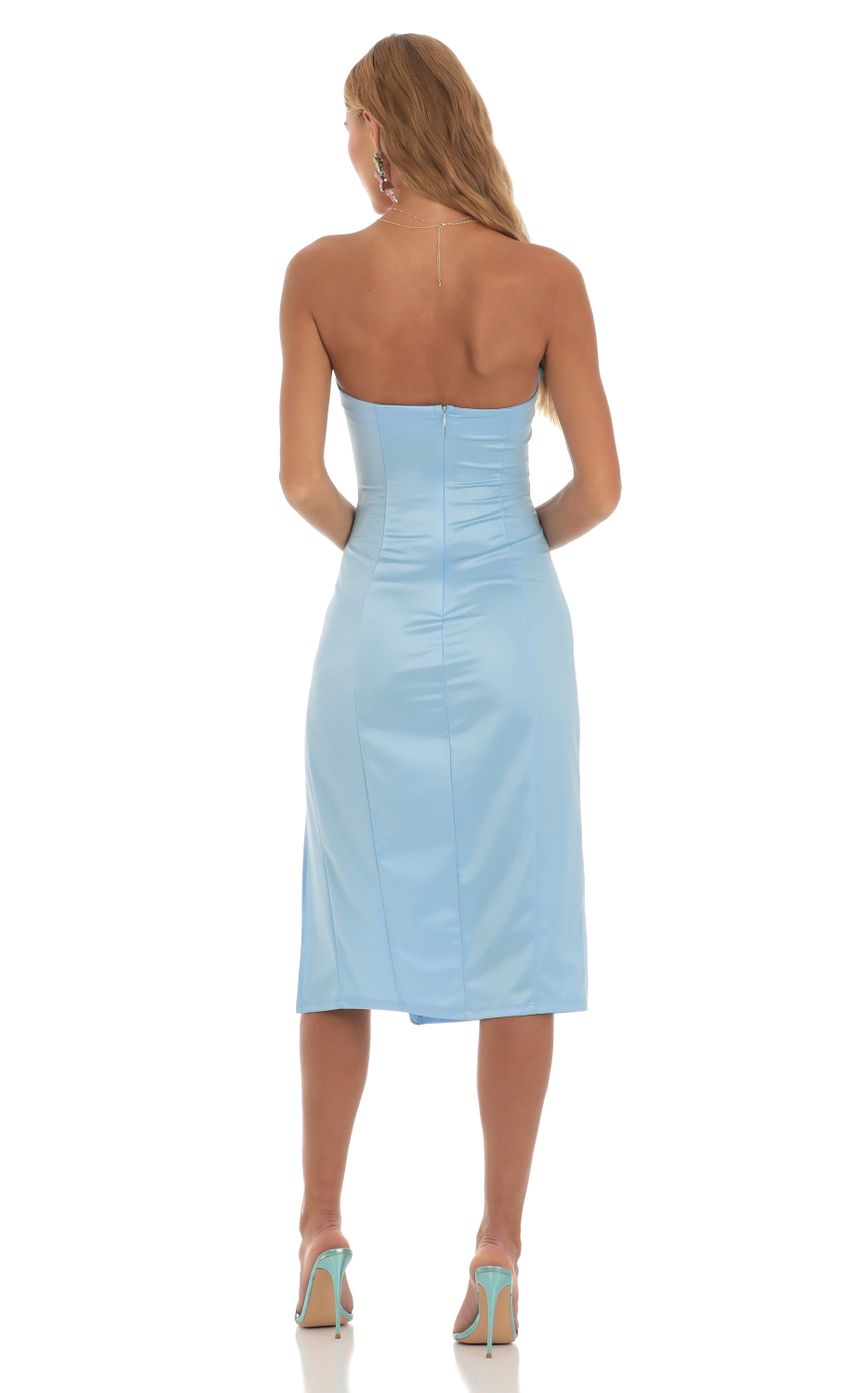 Picture Annabel Satin Strapless Midi Dress in Blue. Source: https://media.lucyinthesky.com/data/May23/850xAUTO/f863bf3e-8dcf-4e17-8b5d-0d9ac94108c0.jpg