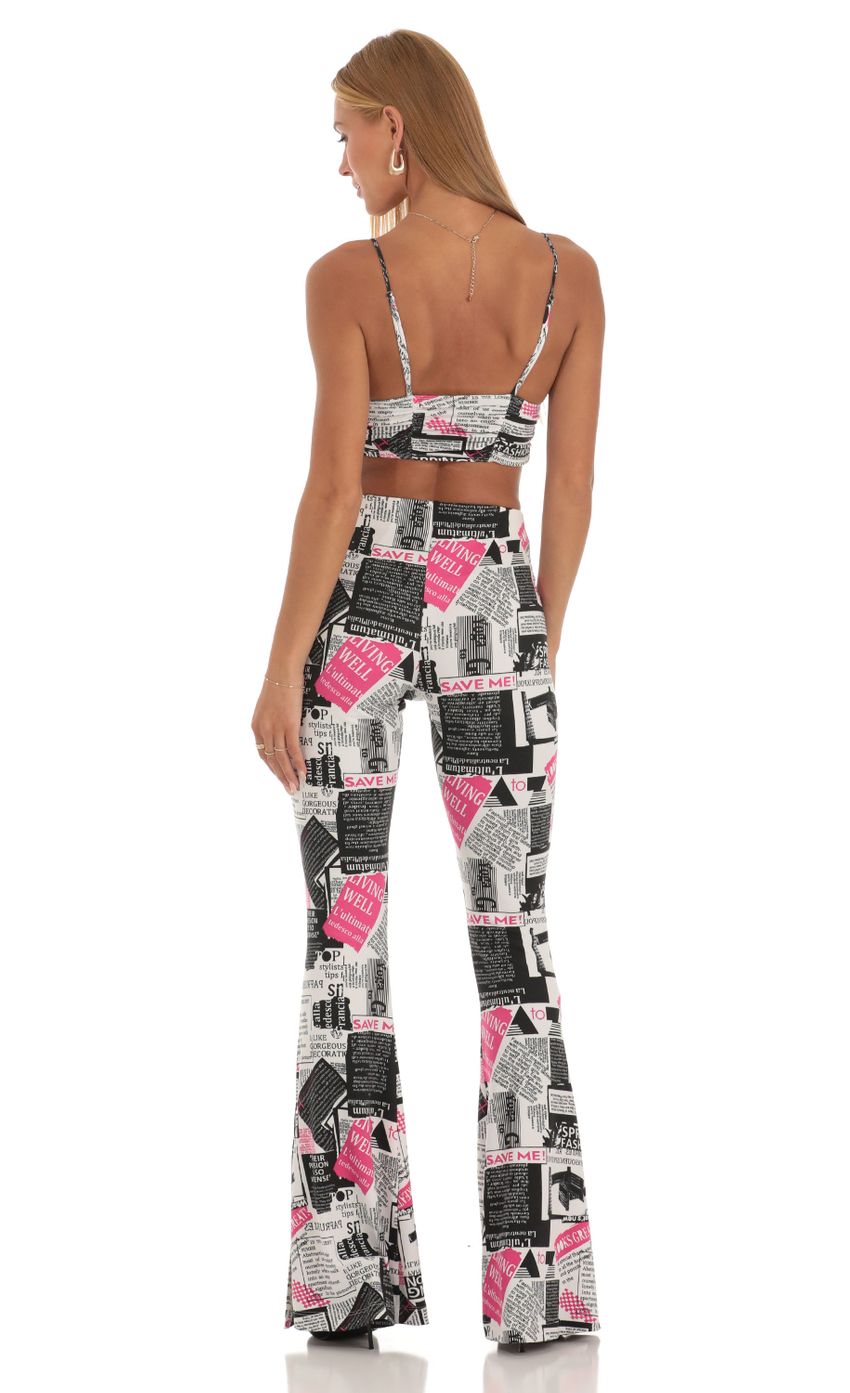 Oaklynn Two Piece Set in Newspapper Print LUCY IN THE SKY