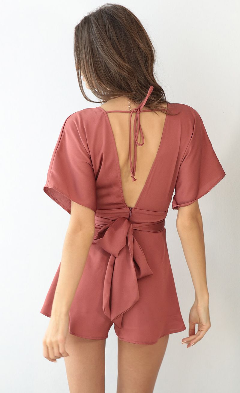 Picture Feeling The Night Romper In Coral. Source: https://media.lucyinthesky.com/data/Nov17_1/800xAUTO/0Y5A5820.JPG