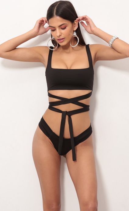 front tie bikini set