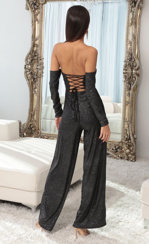 Picture Carina Cutout Long Sleeve Jumpsuit in Black Diamond. Source: https://media.lucyinthesky.com/data/Nov18_1/500xAUTO/0Y5A7115S.JPG