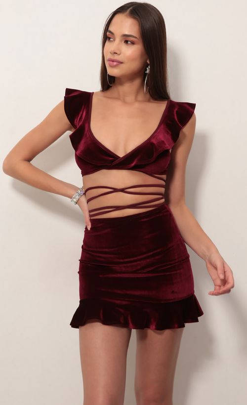 Picture Madison Ruffle Set In Velvet Wine. Source: https://media.lucyinthesky.com/data/Nov18_2/500xAUTO/0Y5A2013.JPG