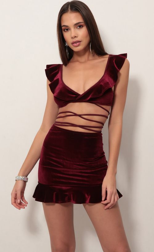 Picture Madison Ruffle Set In Velvet Wine. Source: https://media.lucyinthesky.com/data/Nov18_2/500xAUTO/0Y5A2021.JPG