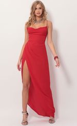 Picture Chiffon Luxe Maxi Dress in Red. Source: https://media.lucyinthesky.com/data/Nov19_2/150xAUTO/781A2664.JPG