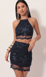 Picture Chrisanne Floral Lace Halter Set in Navy. Source: https://media.lucyinthesky.com/data/Nov19_2/150xAUTO/781A88562.JPG