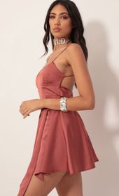 Picture thumb Quinn Satin Tie A-line Dress in Rust. Source: https://media.lucyinthesky.com/data/Nov19_2/170xAUTO/781A9303.JPG