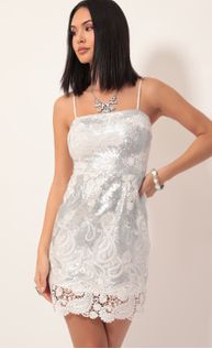 moira floral embroidered dress in navy