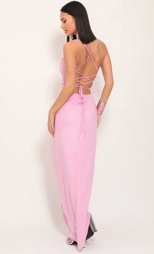 Picture Suede Luxe Maxi Dress in Lilac. Source: https://media.lucyinthesky.com/data/Nov19_2/500xAUTO/781A7306.JPG