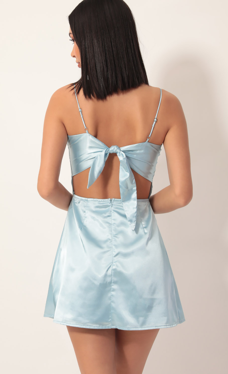 light blue silk dress long