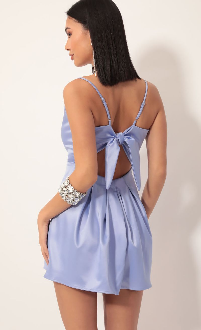 Picture Angeli Pleated Satin Dress in Blue Violet. Source: https://media.lucyinthesky.com/data/Nov19_2/800xAUTO/781A5892.JPG