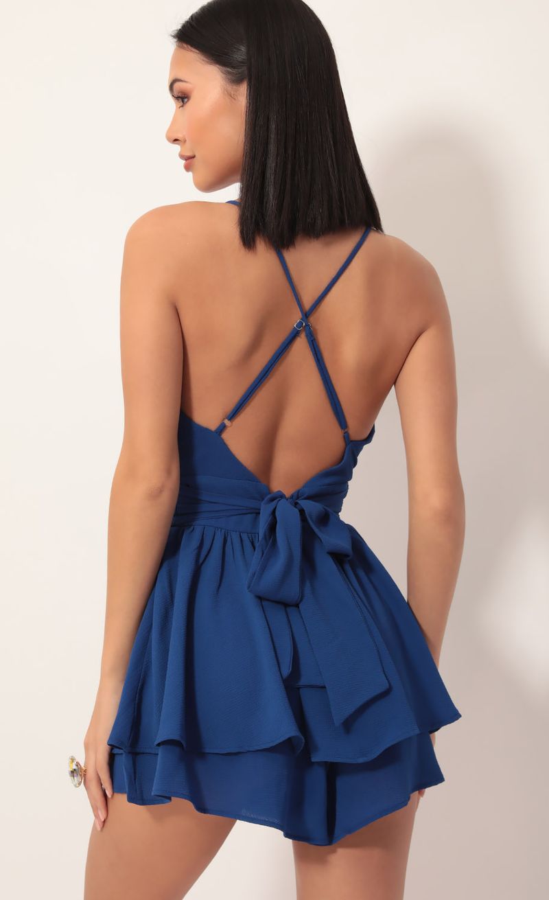 Picture Secret Crush Romper in Deep Royal. Source: https://media.lucyinthesky.com/data/Nov19_2/800xAUTO/781A6065.JPG