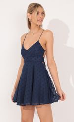 Picture Quinn A-line Dress in Navy Blue. Source: https://media.lucyinthesky.com/data/Nov21_1/150xAUTO/1V9A4509.JPG