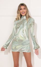 Picture thumb Trixie Long Sleeve Mock Neck Dress in Mint Swirl. Source: https://media.lucyinthesky.com/data/Nov21_1/170xAUTO/1V9A0057.JPG