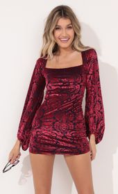 Picture thumb Shantelle Long Sleeve Dress in Blue and Red Velvet. Source: https://media.lucyinthesky.com/data/Nov21_1/170xAUTO/1V9A2606.JPG