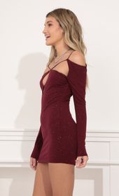 Picture thumb Melo Cutout Long Sleeve Dress in Burgundy. Source: https://media.lucyinthesky.com/data/Nov21_1/170xAUTO/1V9A8582_2.JPG