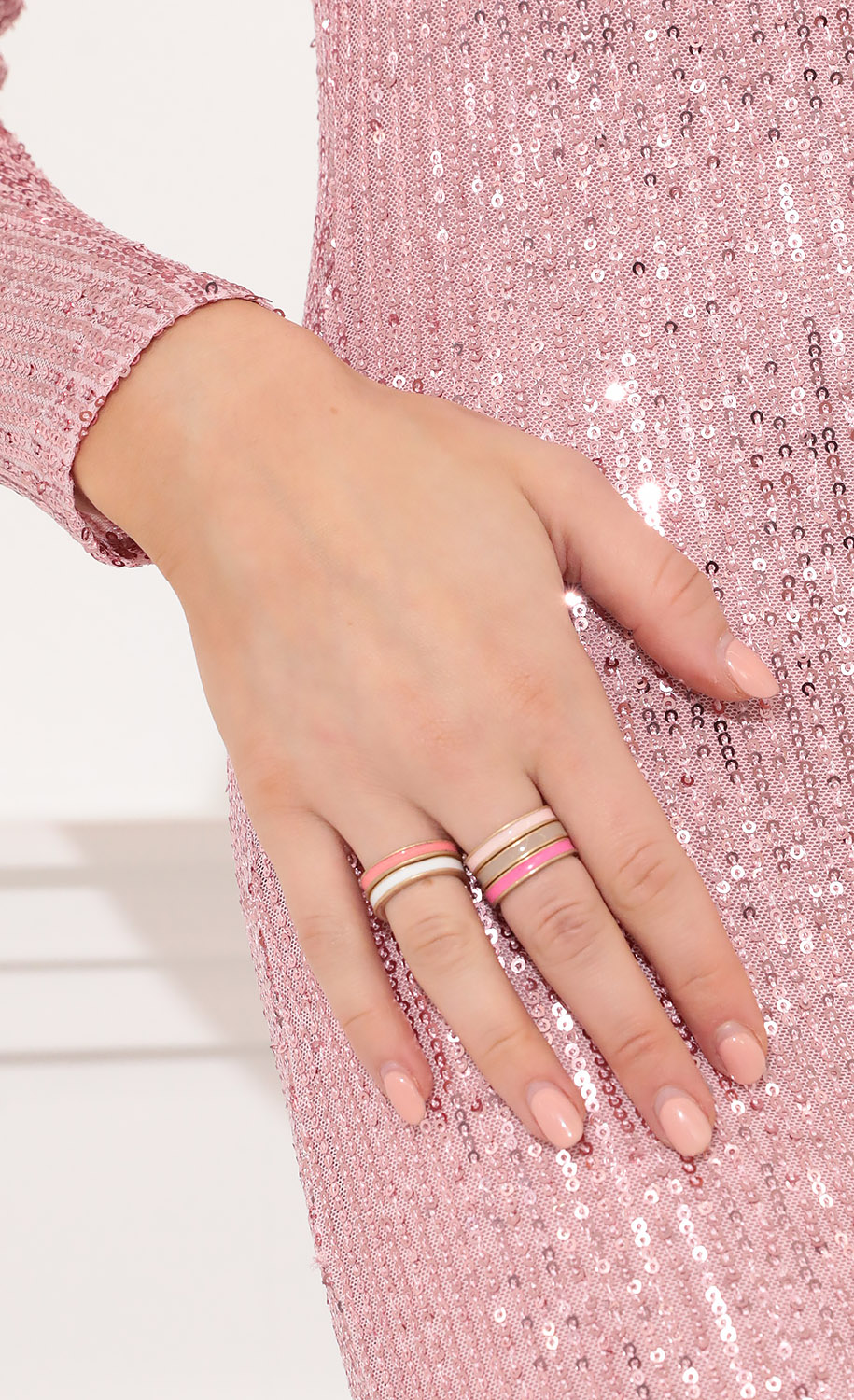 For The Love of Pink Rings in Gold
