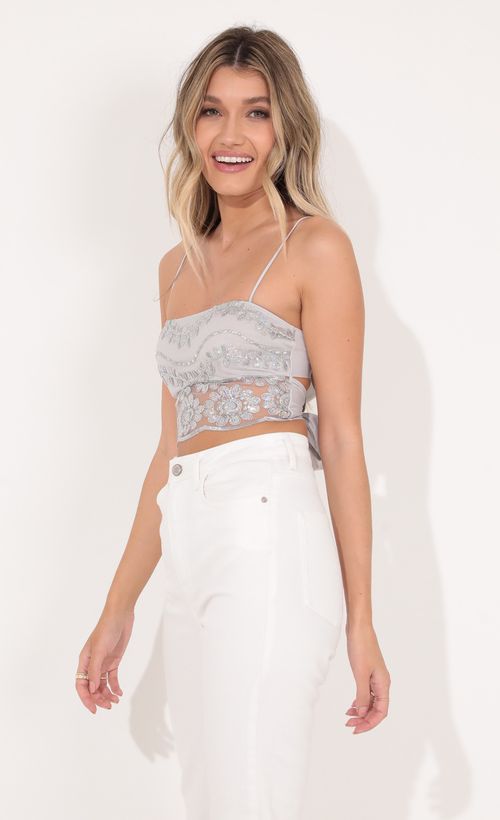 Picture Roma Top in Silver Lace. Source: https://media.lucyinthesky.com/data/Nov21_1/500xAUTO/1V9A6980.JPG
