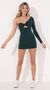 Picture Corrie One Sleeve Bodycon Dress in Hunter Green. Source: https://media.lucyinthesky.com/data/Nov21_1/50x90/2V9A1080.JPG