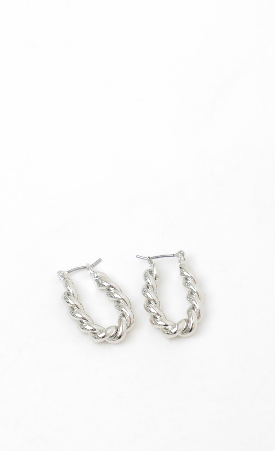 Twisted Lover Mini Hoop Earrings in Silver