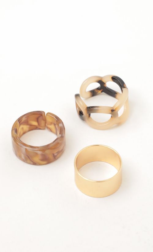 Picture Hello Baby Ring Set in Brown and Gold. Source: https://media.lucyinthesky.com/data/Nov21_2/500xAUTO/1J7A0170-3.JPG