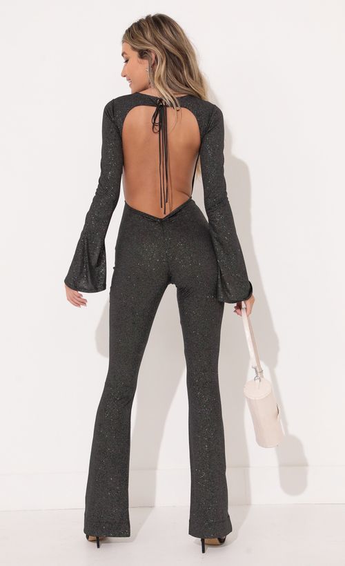 Picture Kim Shimmer Jumpsuit in Black. Source: https://media.lucyinthesky.com/data/Nov21_2/500xAUTO/1V9A28881.JPG