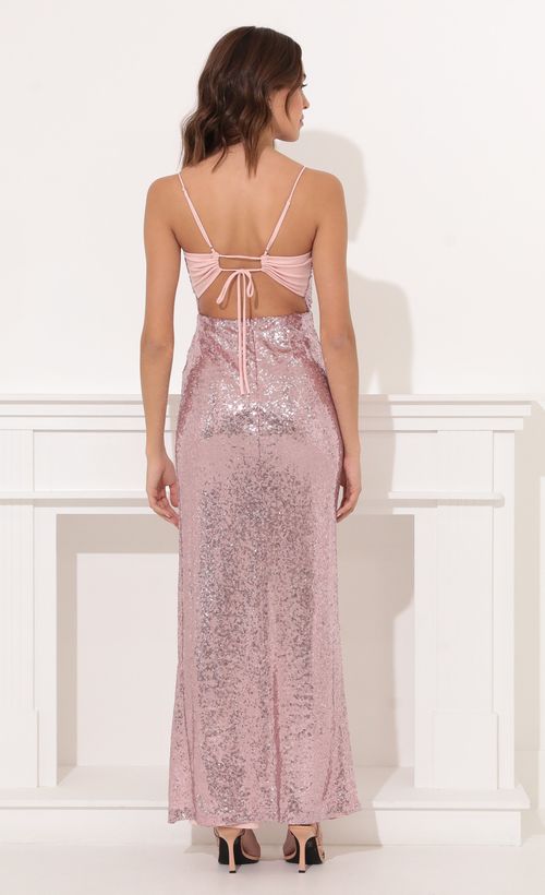 Picture Gala Sequin Luxe Maxi in Pink. Source: https://media.lucyinthesky.com/data/Nov21_2/500xAUTO/1V9A3263.JPG