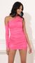 Picture Camille One Shoulder Dress in Hot Pink. Source: https://media.lucyinthesky.com/data/Nov21_2/50x90/1V9A3822.JPG