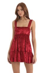 Picture Aurora Velvet Square Neckline Dress in Red. Source: https://media.lucyinthesky.com/data/Nov22/150xAUTO/1187f6c8-d22a-4998-bb71-996a328a4e6b.jpg