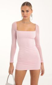 Picture thumb Giulia Glitter Diamond Long Sleeve  Dress in Pink. Source: https://media.lucyinthesky.com/data/Nov22/170xAUTO/16aec6c3-20d0-4c5f-aa6e-b826d2e94159.jpg