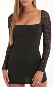 Picture thumb Giulia Glitter Diamond Long Sleeve Dress in Black. Source: https://media.lucyinthesky.com/data/Nov22/170xAUTO/333556e5-6374-491e-970a-44843bbed2f8.jpg