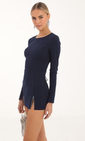 Picture thumb Claudette Rhinestone Cinched Bodycon Dress in Navy. Source: https://media.lucyinthesky.com/data/Nov22/170xAUTO/4fbfd831-7652-4999-9785-c108918c1e63.jpg