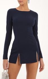 Picture thumb Claudette Rhinestone Cinched Bodycon Dress in Navy. Source: https://media.lucyinthesky.com/data/Nov22/170xAUTO/6b867c05-5e17-42e8-a70c-eb99ba36ff3a.jpg