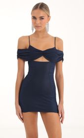 Picture thumb Celest Mesh Ruched Cutout Dress in Navy Blue. Source: https://media.lucyinthesky.com/data/Nov22/170xAUTO/9a768444-49db-4d57-9ba1-1c58c13e2979.jpg