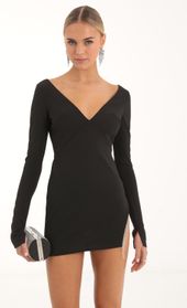 Picture thumb Rona Crepe Rhinestone Slit Dress in Black. Source: https://media.lucyinthesky.com/data/Nov22/170xAUTO/b80d9e10-3e68-4381-b51d-57748f694c1a.jpg