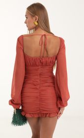 Picture thumb Everly Shinny Chiffon Bodycon Dress in Burnt Orange. Source: https://media.lucyinthesky.com/data/Nov22/170xAUTO/e54f6564-f2a7-4425-89f0-5cfc5842b98e.jpg
