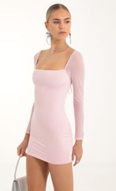 Picture thumb Giulia Glitter Diamond Long Sleeve  Dress in Pink. Source: https://media.lucyinthesky.com/data/Nov22/170xAUTO/e5502fac-ad8b-46d5-a27a-58a42055bd3c.jpg