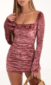 Picture thumb Carmen Cheetah Velvet Bell Sleeve Dress in Pink Rust. Source: https://media.lucyinthesky.com/data/Nov22/170xAUTO/ef3a1b5d-2eb6-4dd5-9e12-cc89edf38123.jpg