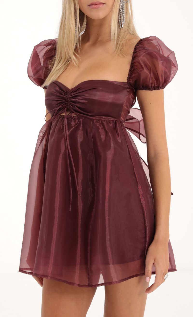 Picture Elexia Puff Sleeve Babydoll Dress in Red. Source: https://media.lucyinthesky.com/data/Nov22/800xAUTO/5fcaa2b9-4d09-4f1c-87f3-7dfc0383a48e.jpg