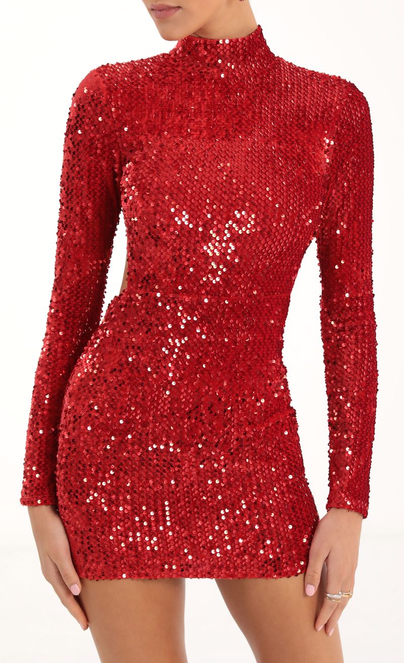 Picture Agnes Velvet Sequin Open Back Dress in Red. Source: https://media.lucyinthesky.com/data/Nov22/800xAUTO/683748f7-a77b-4a5f-bbe8-3a701ee271e7.jpg