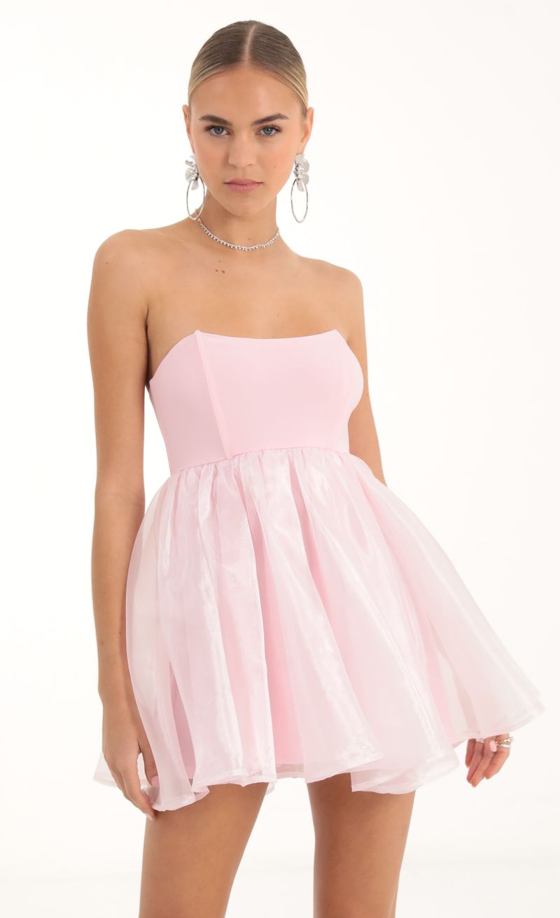 Picture Paloma Corset Baby Doll Dress in Pink. Source: https://media.lucyinthesky.com/data/Nov22/800xAUTO/6845ab86-f312-4816-a63a-94fce13fb011.jpg